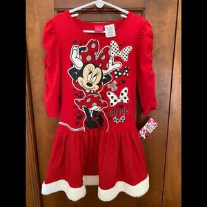 NWT.  DISNEY Minnie Mouse Tutu Dress.  Red. Girls Size S (6/6X)